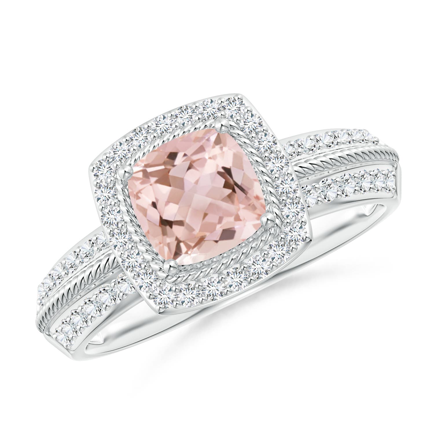 AAAA - Morganite / 1.17 CT / 14 KT White Gold