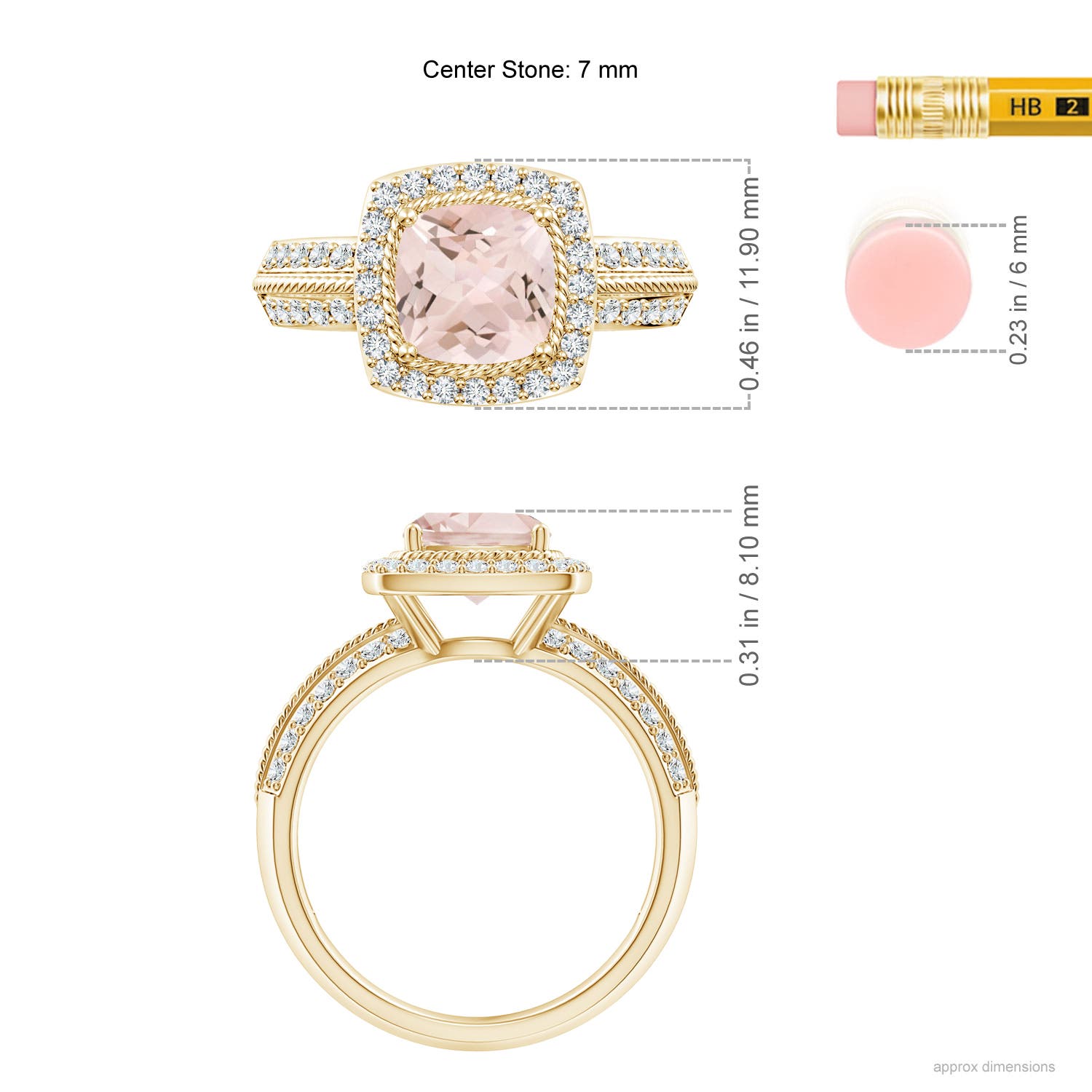 AA - Morganite / 1.72 CT / 14 KT Yellow Gold