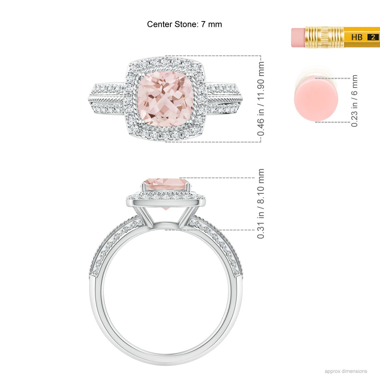 AAA - Morganite / 1.72 CT / 14 KT White Gold