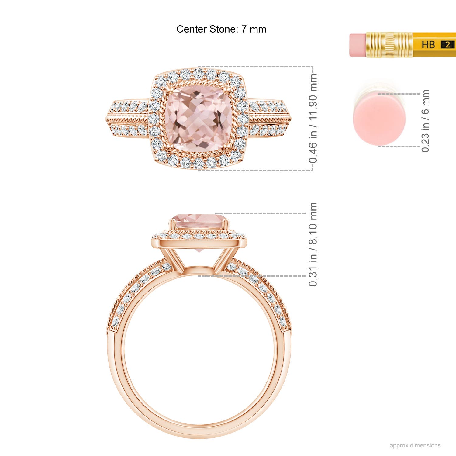 AAAA - Morganite / 1.72 CT / 14 KT Rose Gold