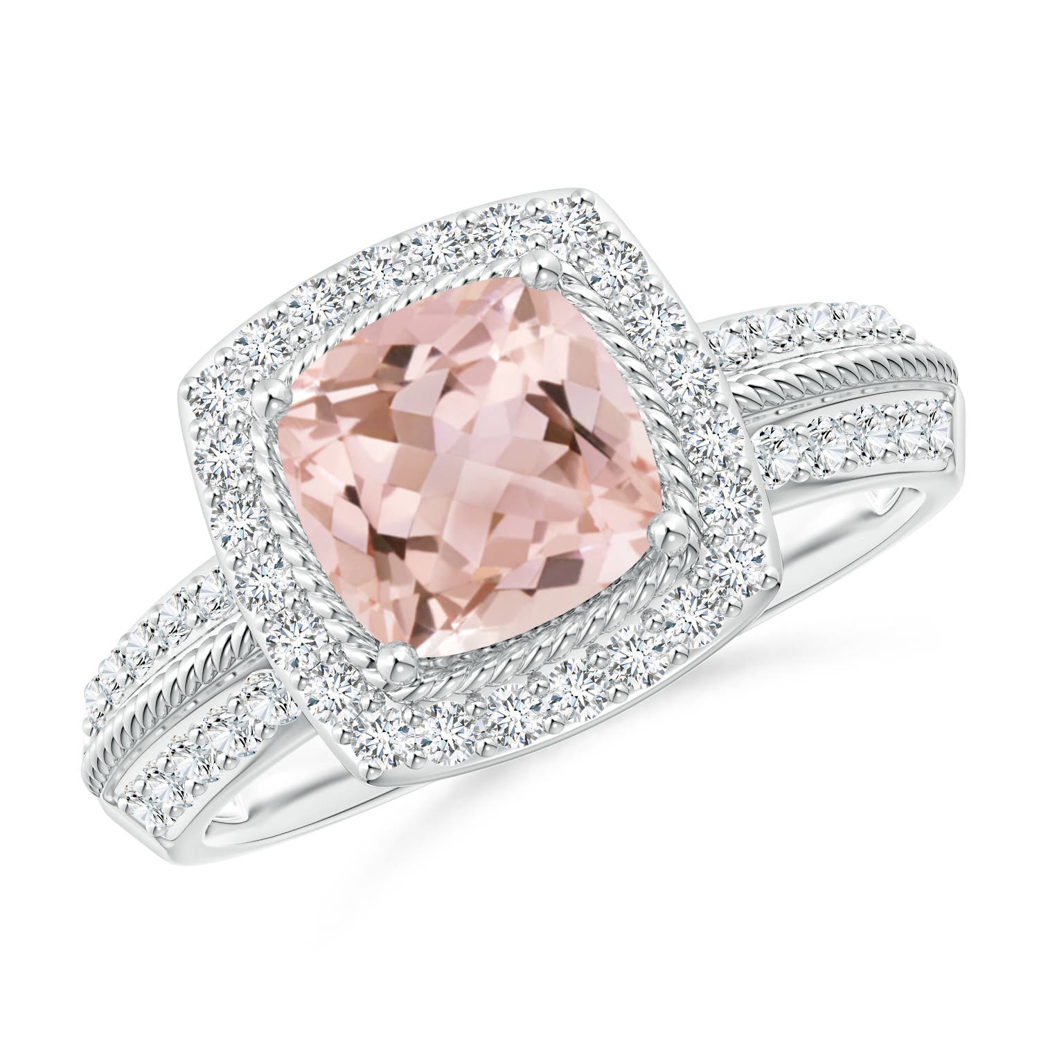 AAAA - Morganite / 1.72 CT / 14 KT White Gold