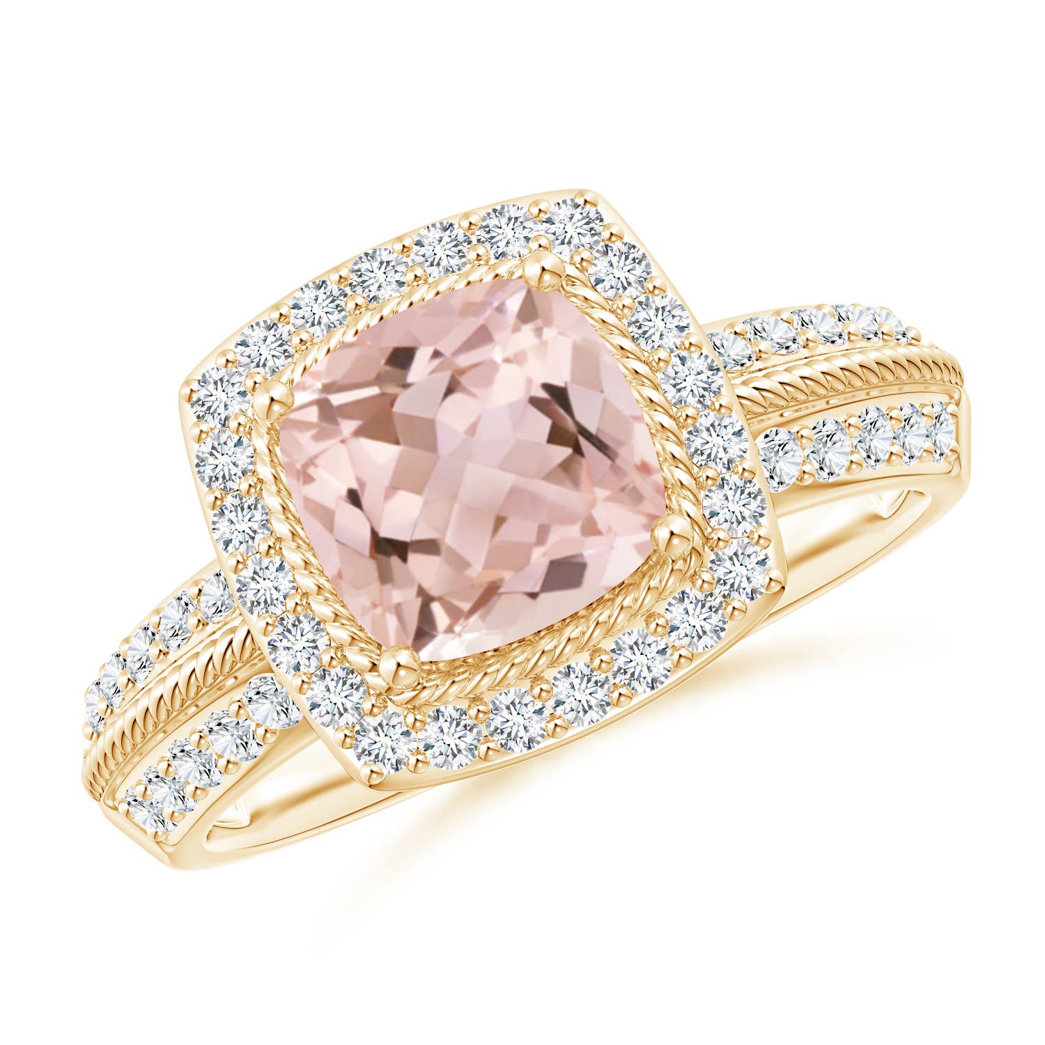 AAAA - Morganite / 1.72 CT / 14 KT Yellow Gold