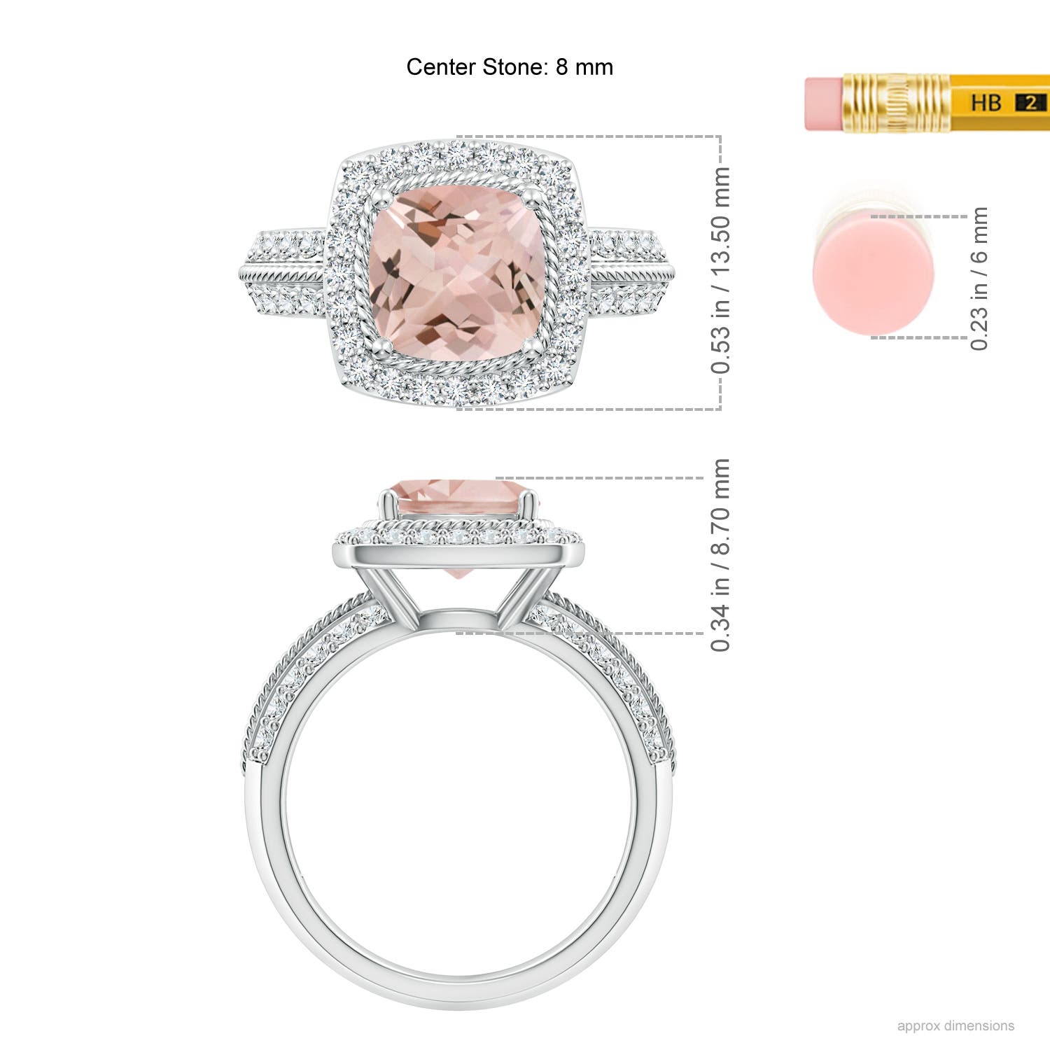 AA - Morganite / 2.47 CT / 14 KT White Gold