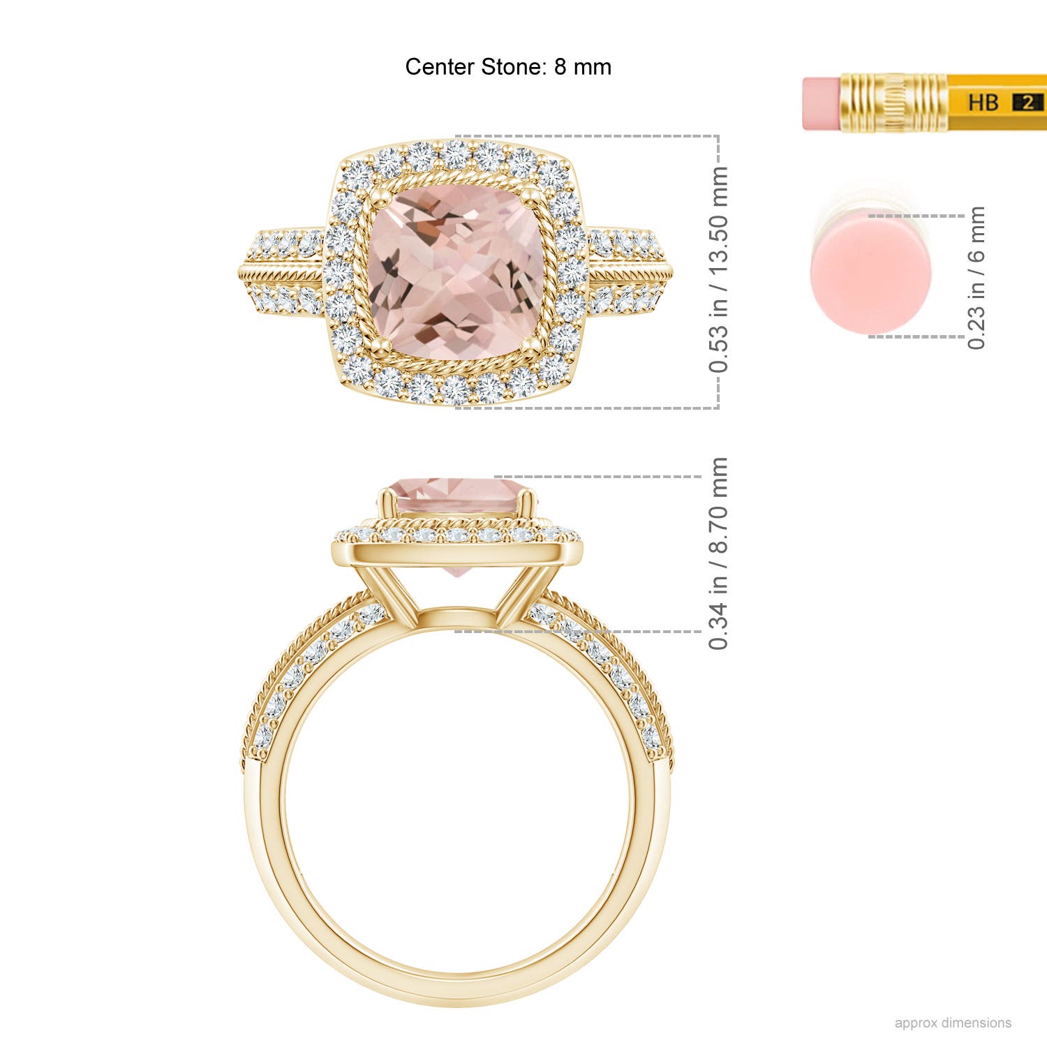 AA - Morganite / 2.47 CT / 14 KT Yellow Gold