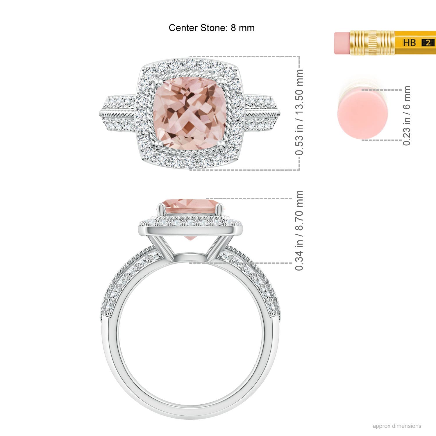 AAA - Morganite / 2.47 CT / 14 KT White Gold