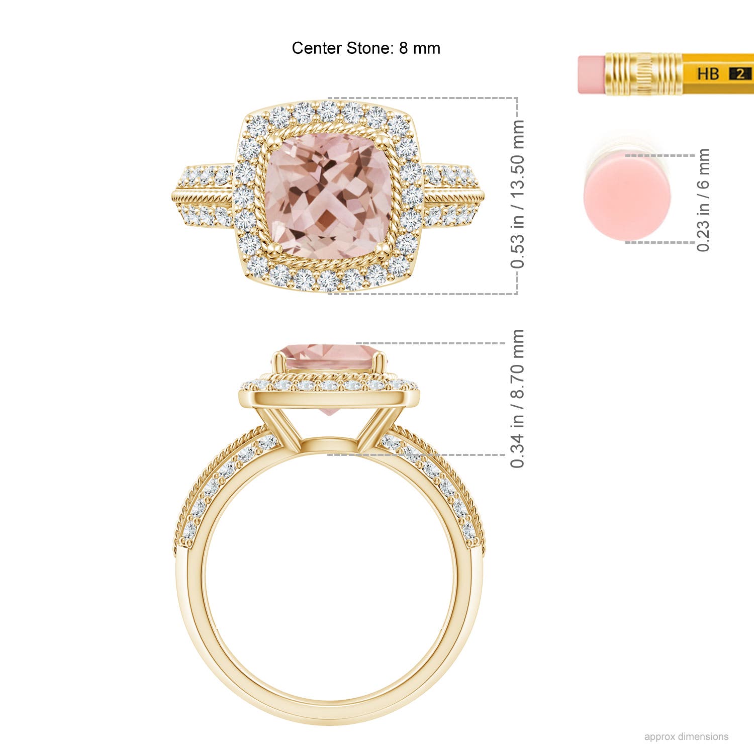 AAA - Morganite / 2.47 CT / 14 KT Yellow Gold