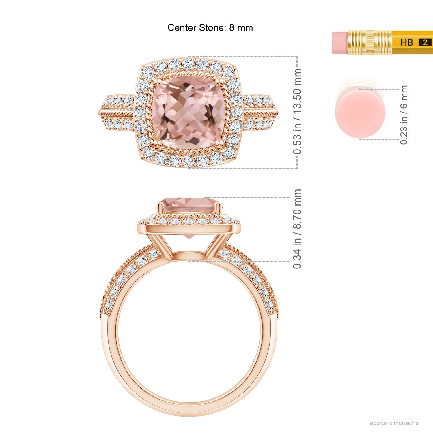 AAAA - Morganite / 2.47 CT / 14 KT Rose Gold