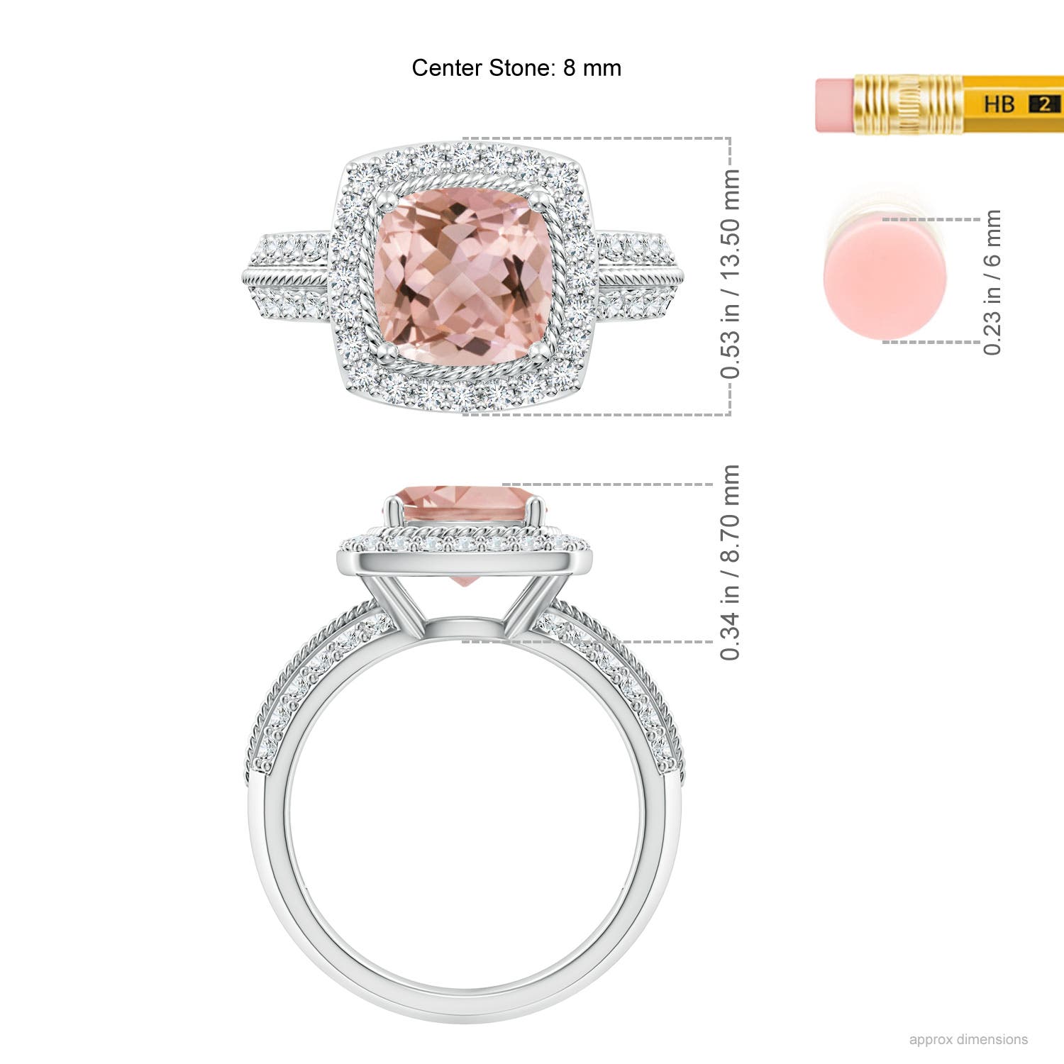 AAAA - Morganite / 2.47 CT / 14 KT White Gold