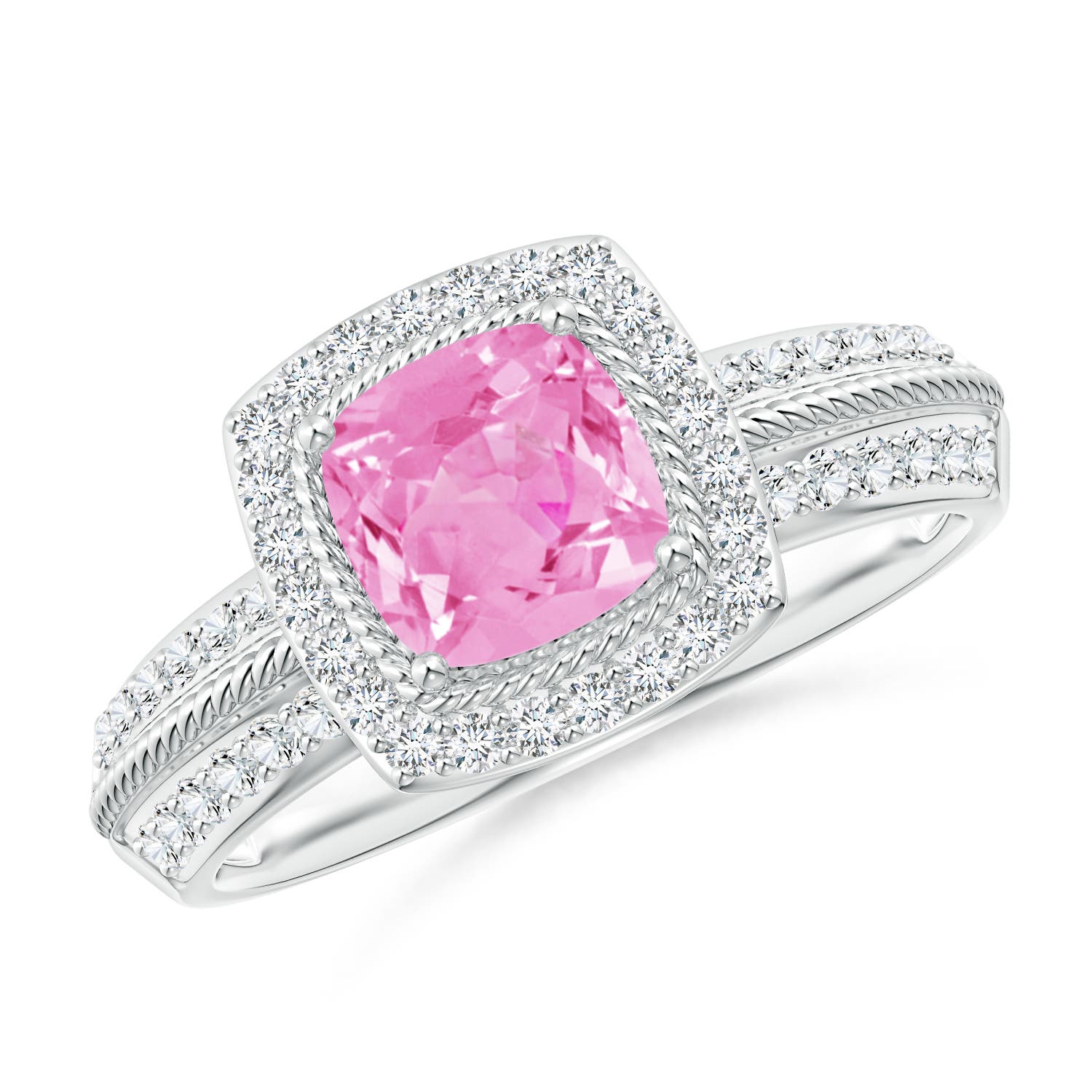 A - Pink Sapphire / 1.32 CT / 14 KT White Gold