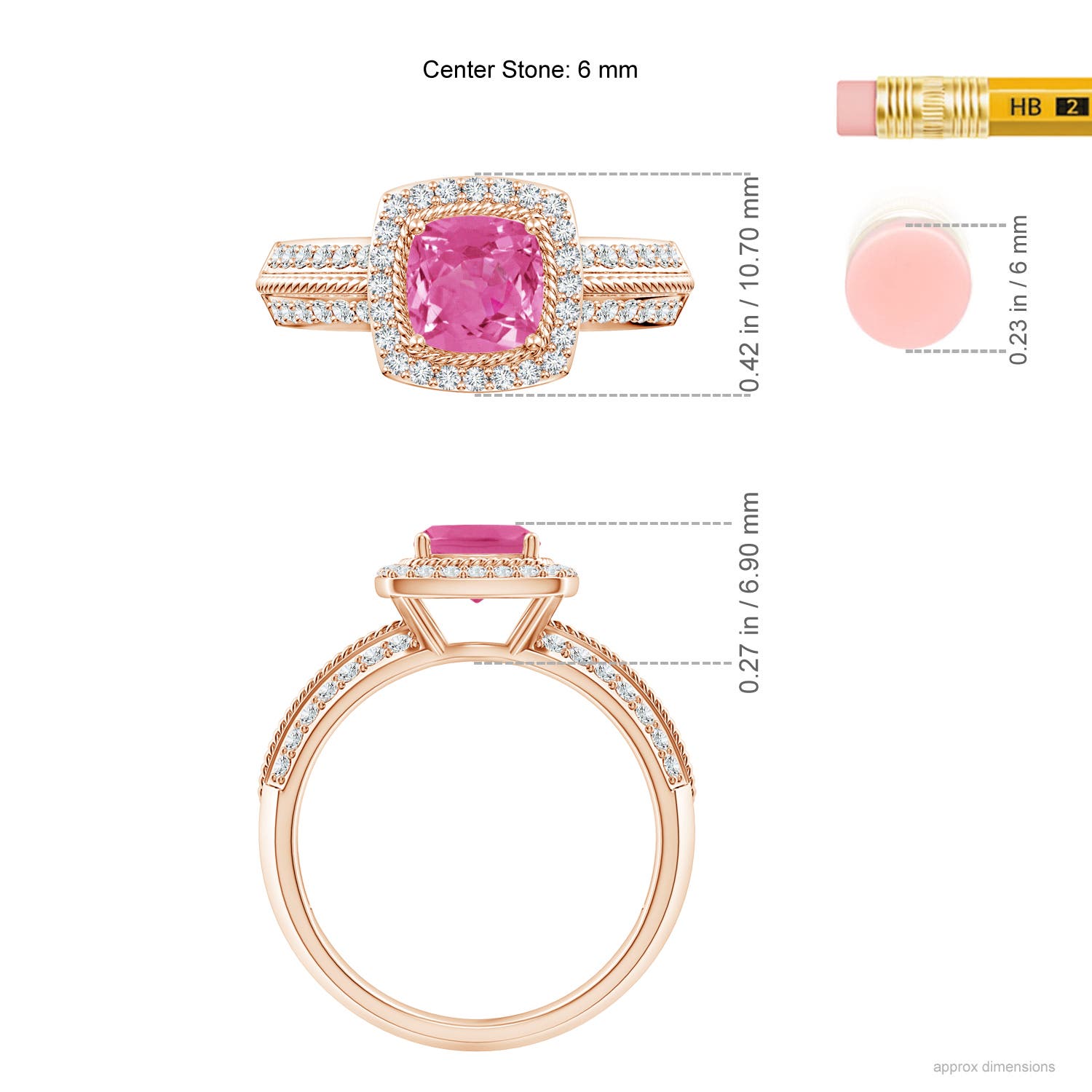 AAA - Pink Sapphire / 1.32 CT / 14 KT Rose Gold