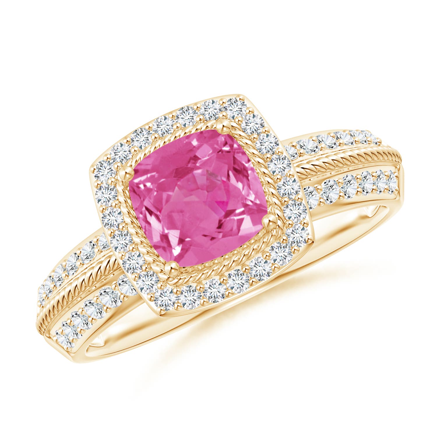 AAA - Pink Sapphire / 1.32 CT / 14 KT Yellow Gold