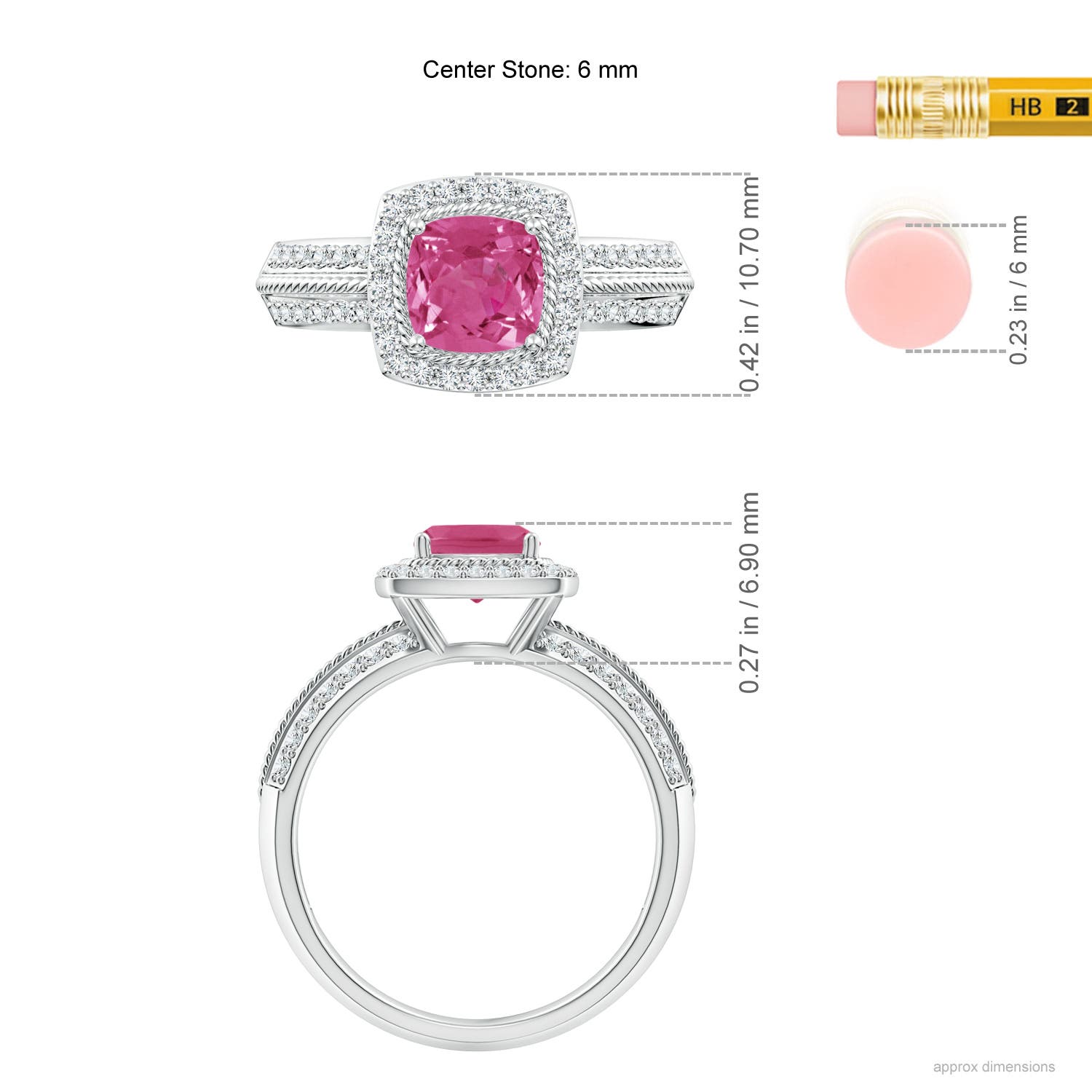 AAAA - Pink Sapphire / 1.32 CT / 14 KT White Gold