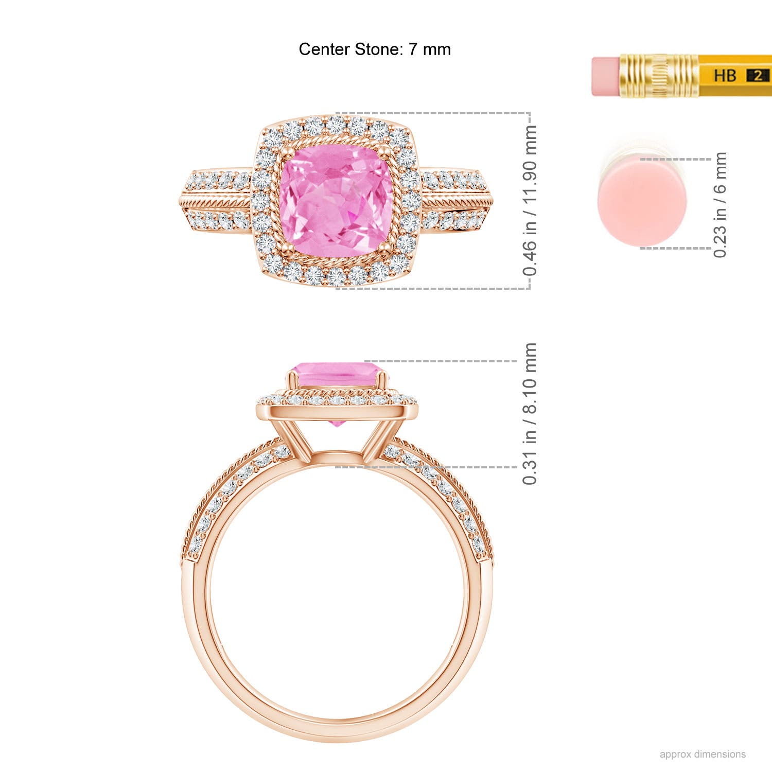 A - Pink Sapphire / 2.02 CT / 14 KT Rose Gold