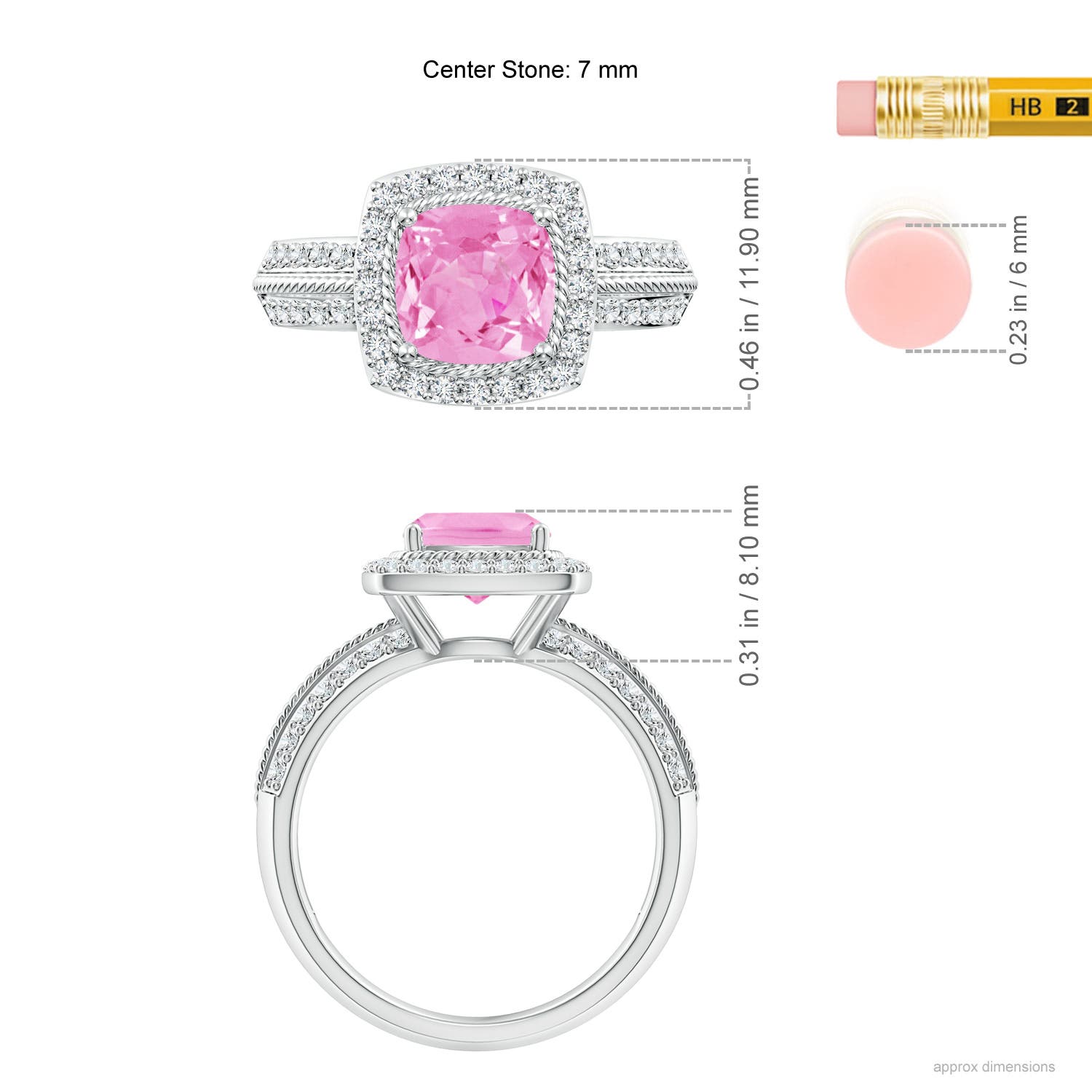 A - Pink Sapphire / 2.02 CT / 14 KT White Gold