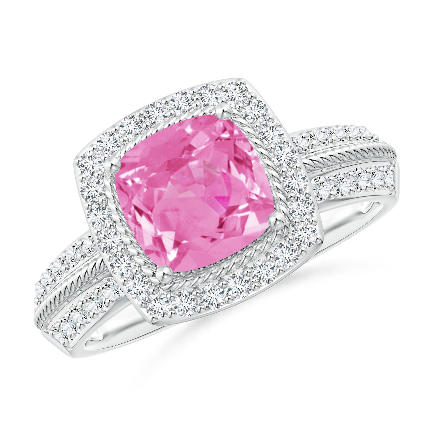 AA - Pink Sapphire / 2.02 CT / 14 KT White Gold