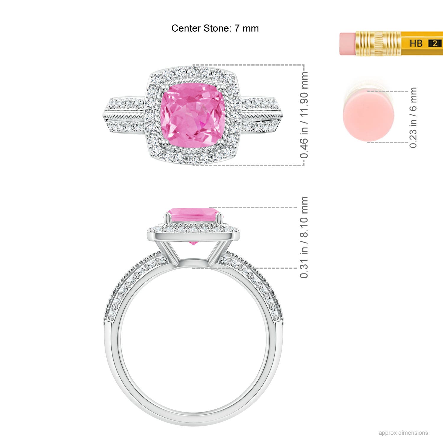 AA - Pink Sapphire / 2.02 CT / 14 KT White Gold