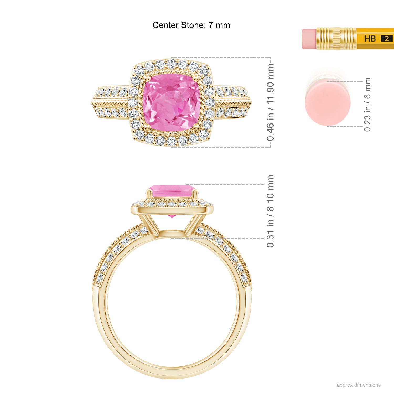 AA - Pink Sapphire / 2.02 CT / 14 KT Yellow Gold