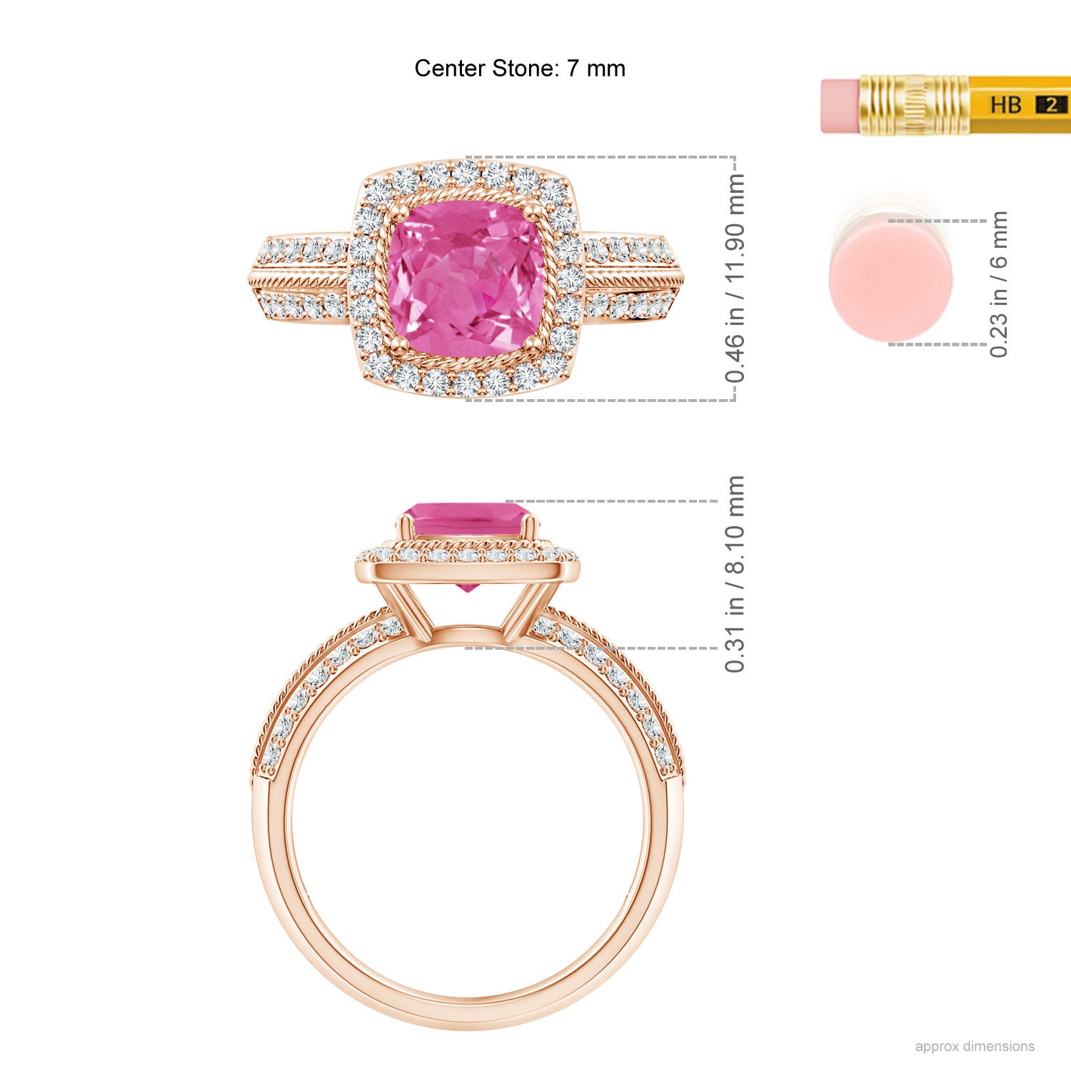 AAA - Pink Sapphire / 2.02 CT / 14 KT Rose Gold