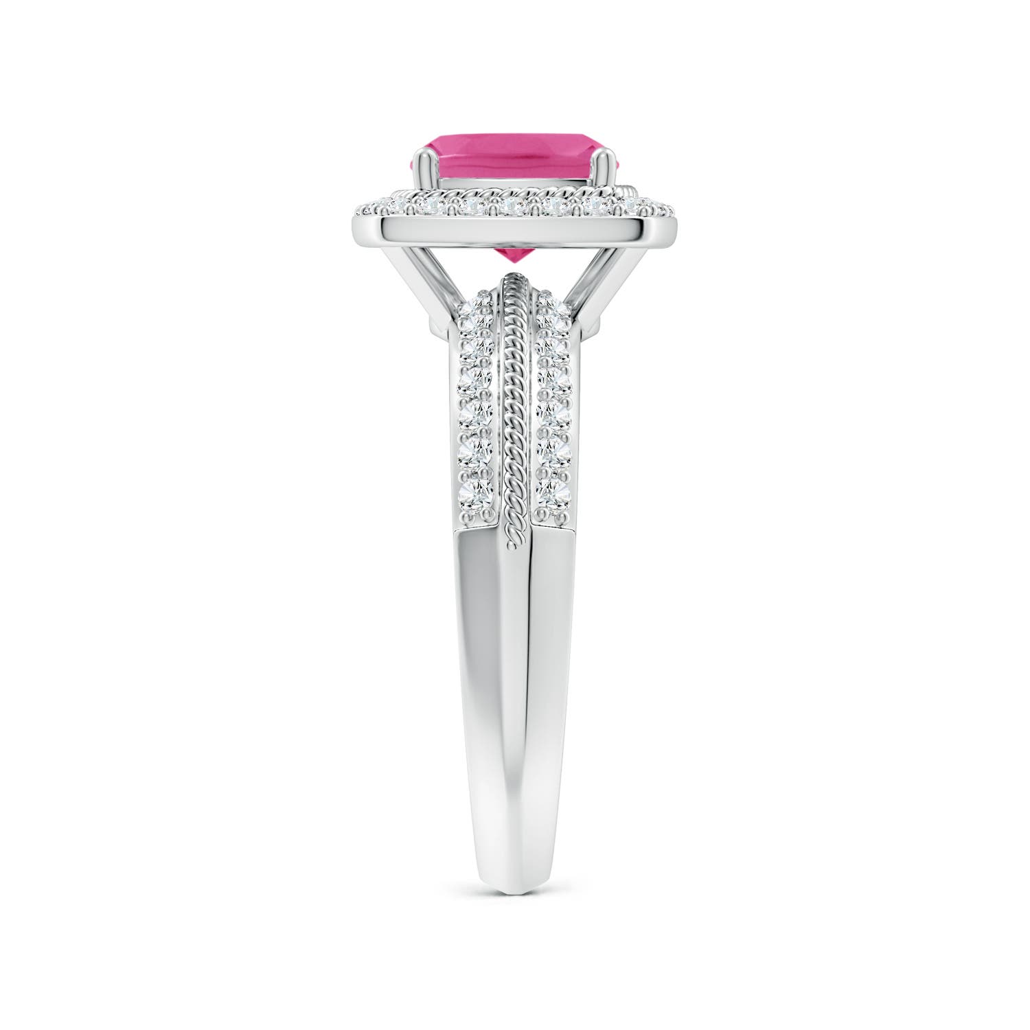 AAA - Pink Sapphire / 2.02 CT / 14 KT White Gold