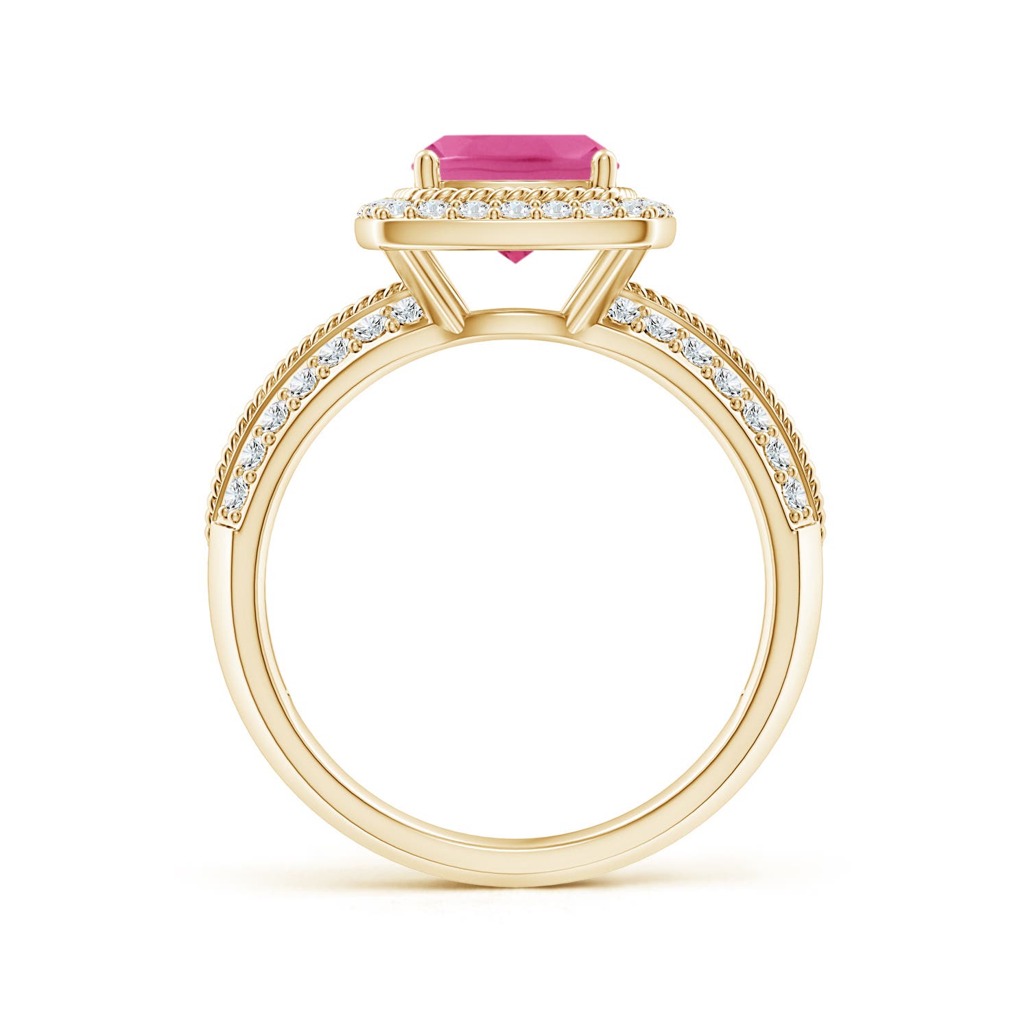 AAA - Pink Sapphire / 2.02 CT / 14 KT Yellow Gold