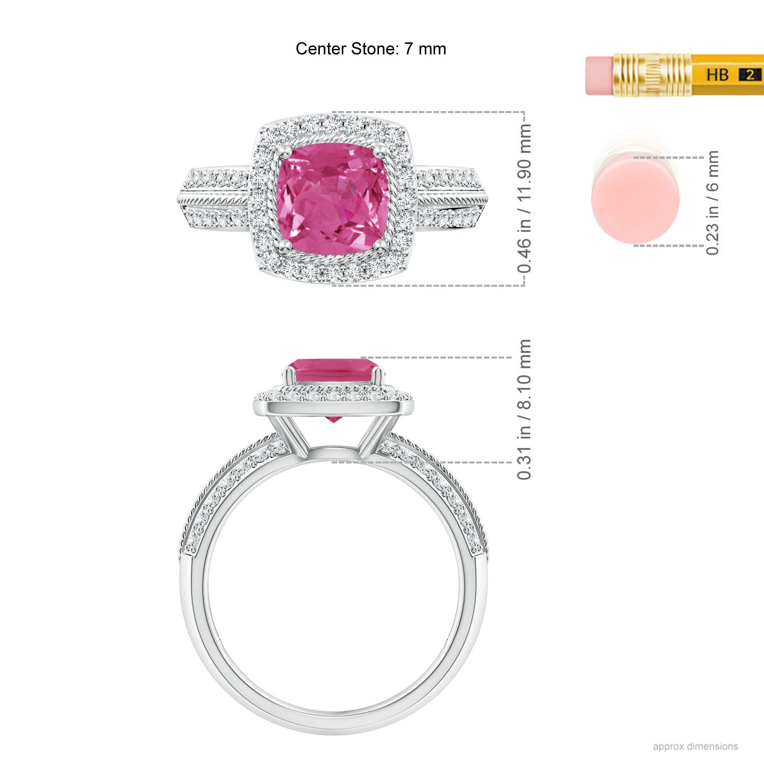 AAAA - Pink Sapphire / 2.02 CT / 14 KT White Gold