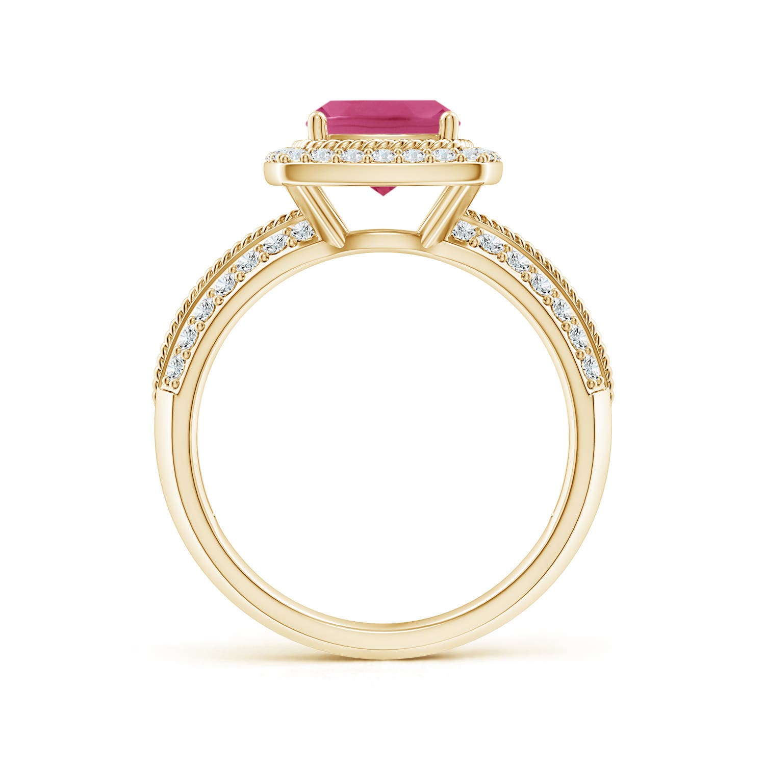 AAAA - Pink Sapphire / 2.02 CT / 14 KT Yellow Gold