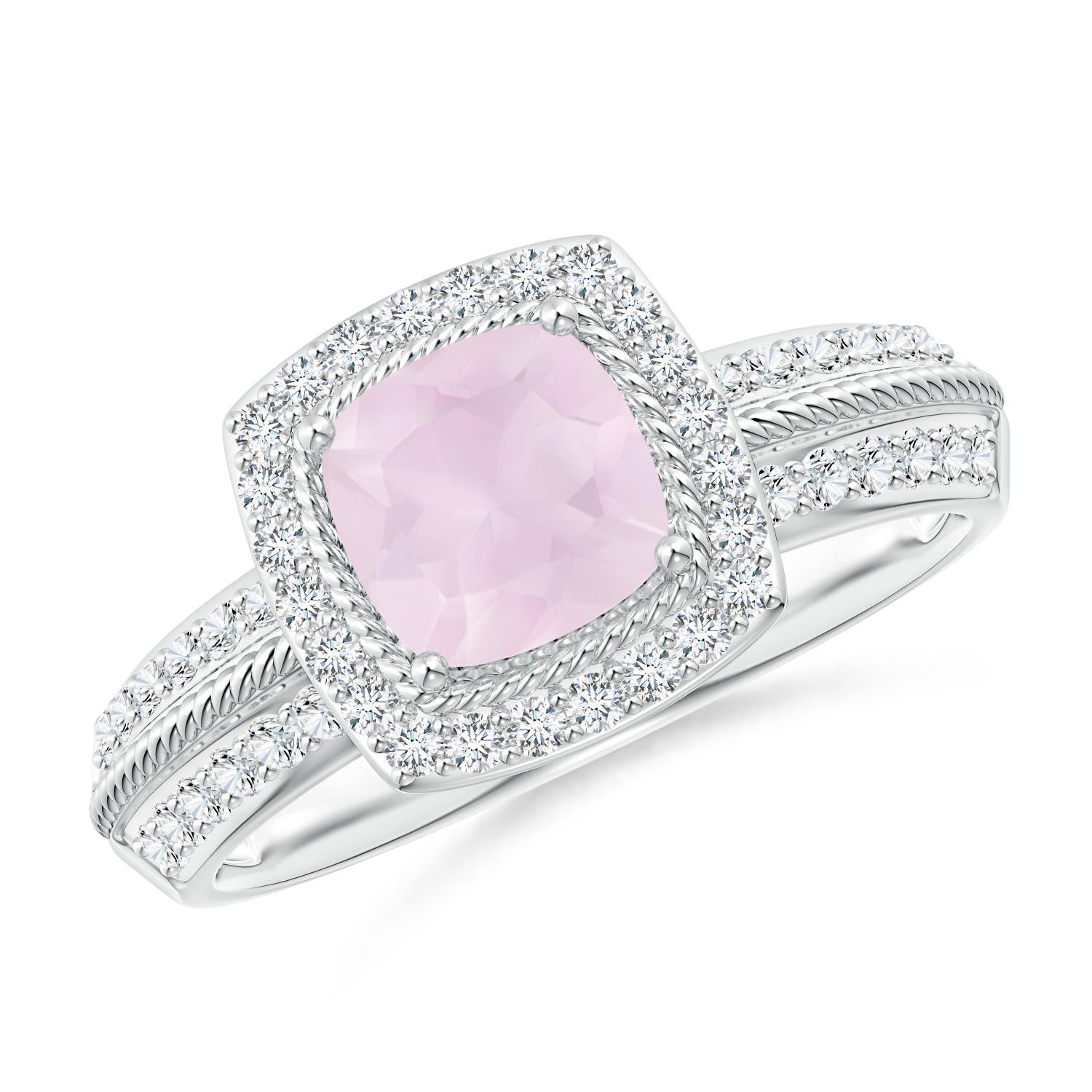 A - Rose Quartz / 1.17 CT / 14 KT White Gold