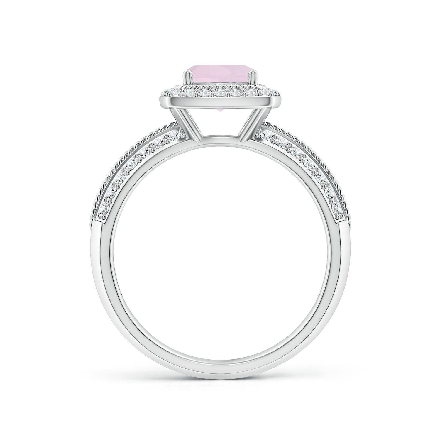 A - Rose Quartz / 1.17 CT / 14 KT White Gold