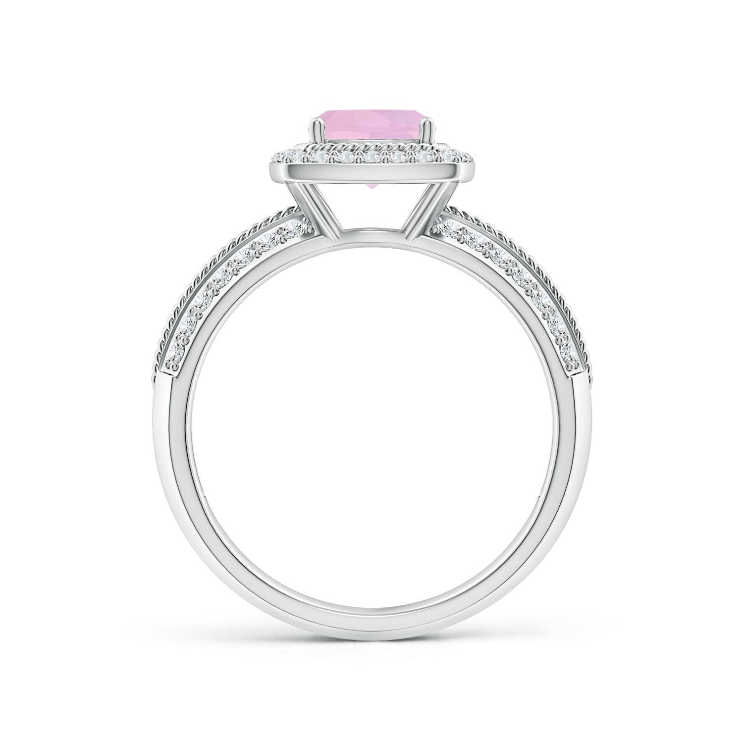 AAAA - Rose Quartz / 1.17 CT / 14 KT White Gold