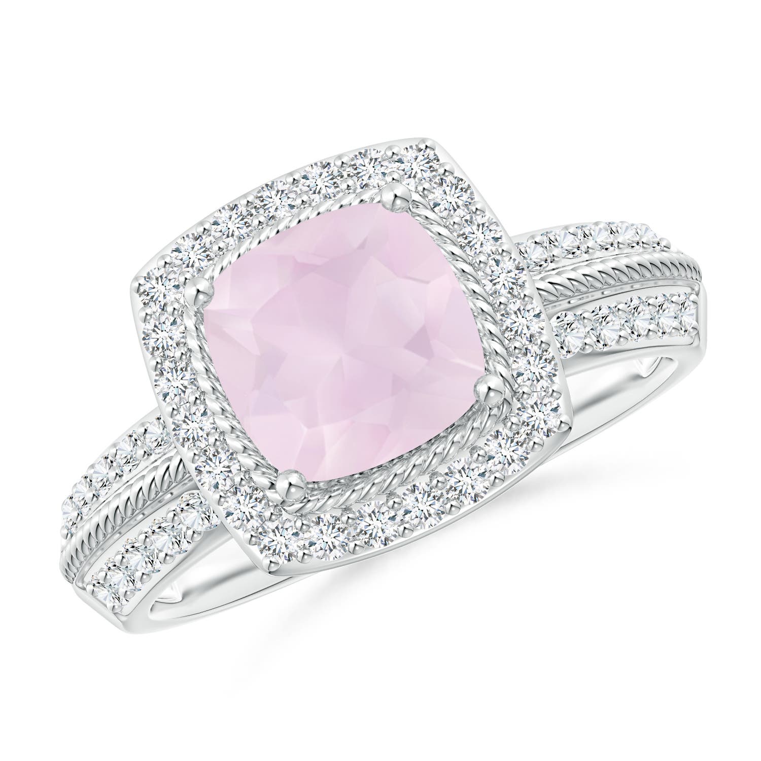 A - Rose Quartz / 1.97 CT / 14 KT White Gold