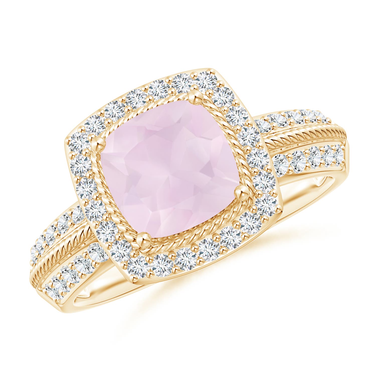 A - Rose Quartz / 1.97 CT / 14 KT Yellow Gold