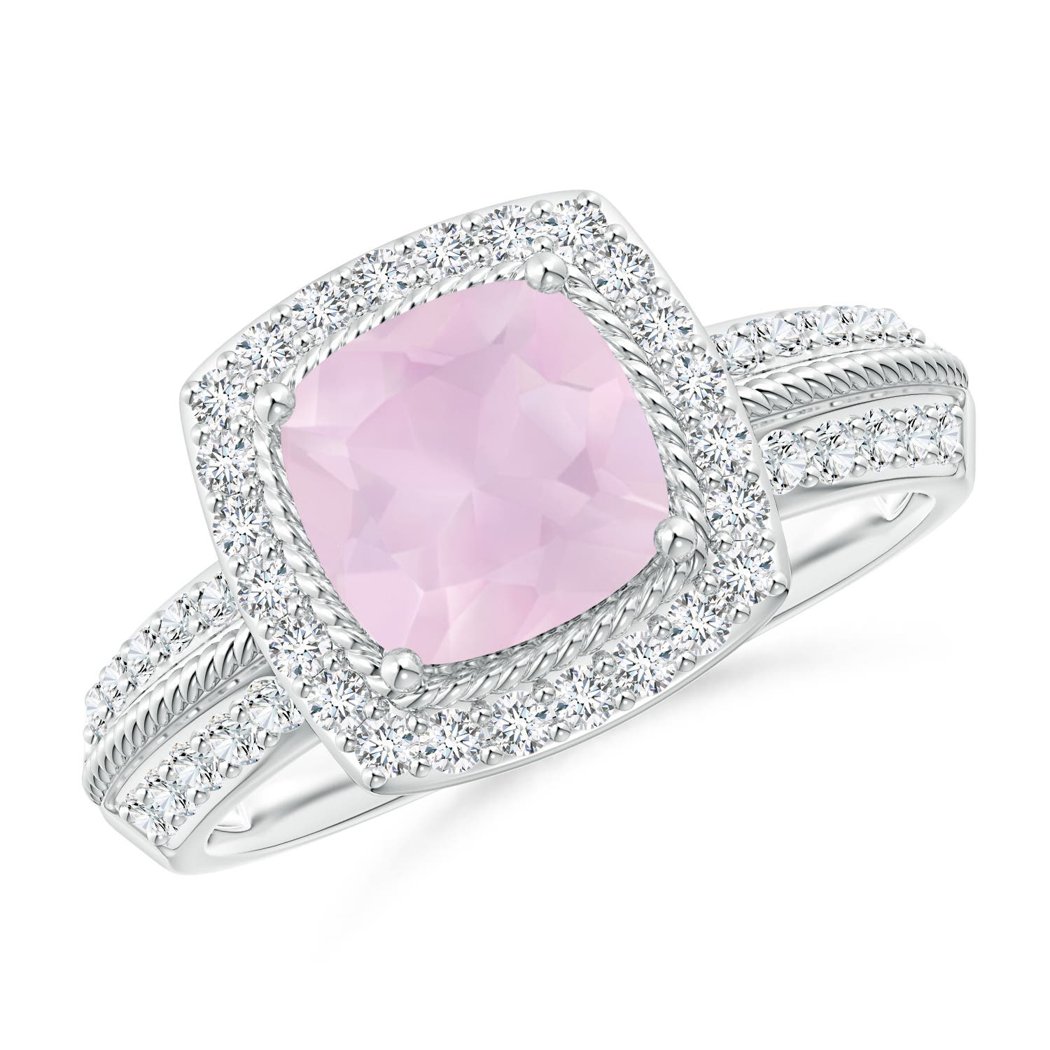 AA - Rose Quartz / 1.97 CT / 14 KT White Gold