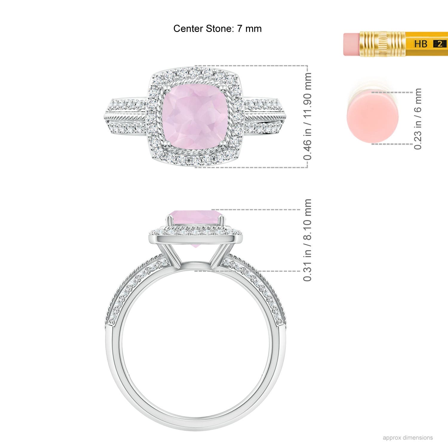 AA - Rose Quartz / 1.97 CT / 14 KT White Gold