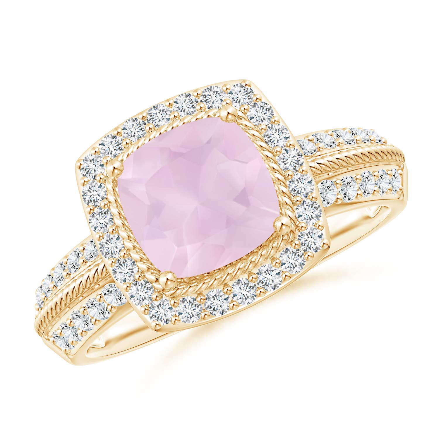 AA - Rose Quartz / 1.97 CT / 14 KT Yellow Gold