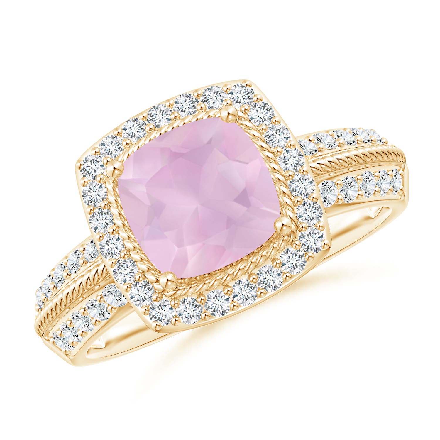 AAA - Rose Quartz / 1.97 CT / 14 KT Yellow Gold