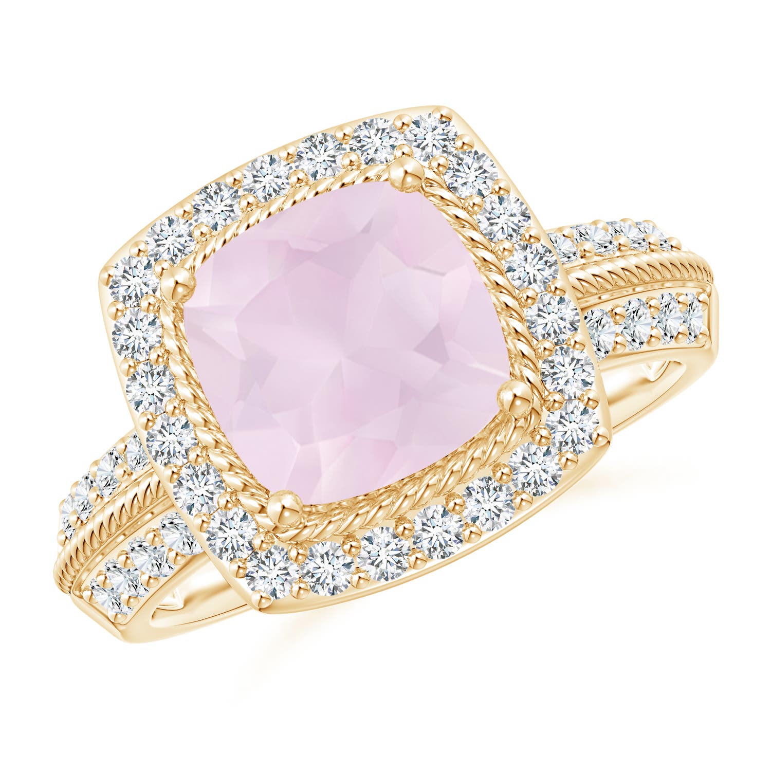 A - Rose Quartz / 2.57 CT / 14 KT Yellow Gold