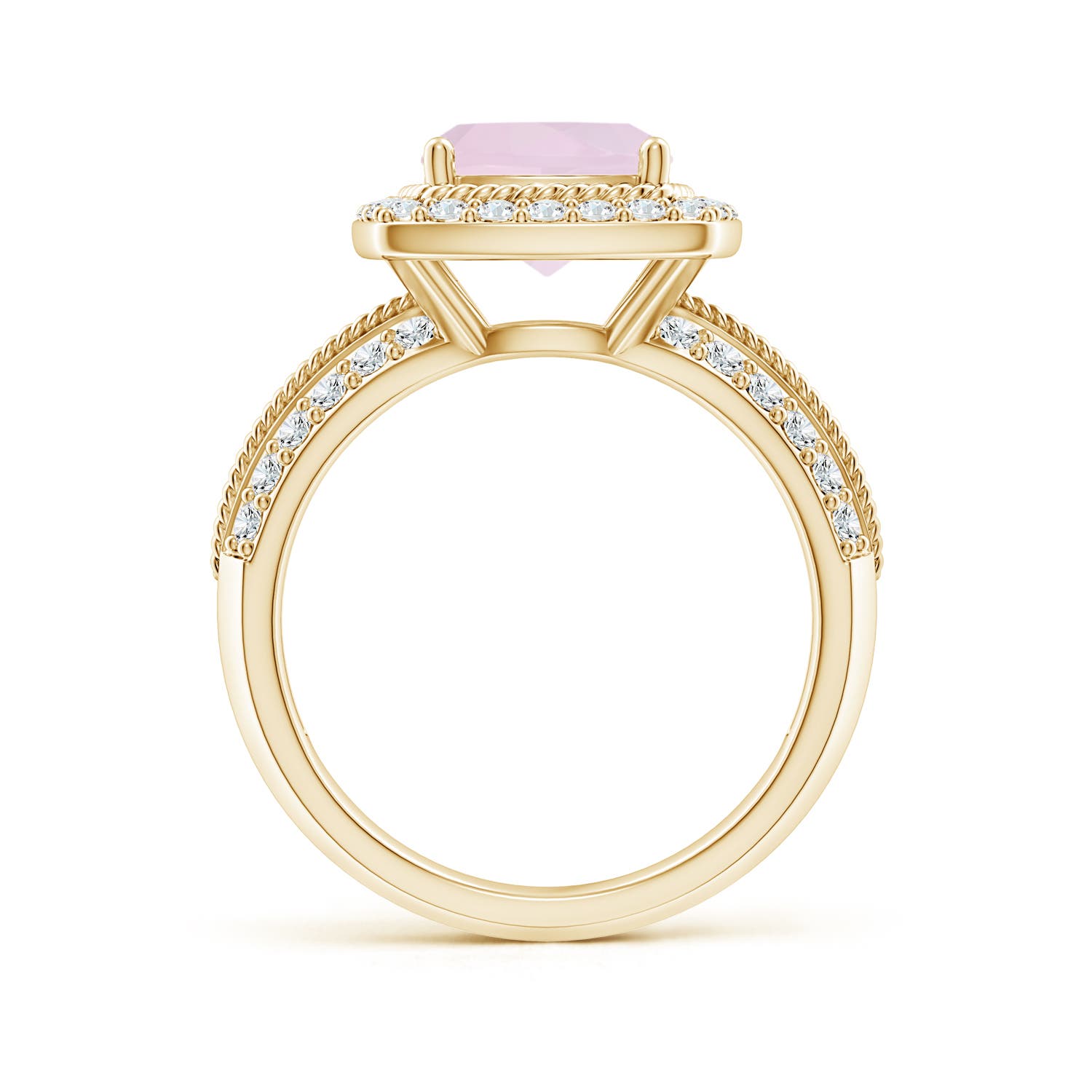 A - Rose Quartz / 2.57 CT / 14 KT Yellow Gold