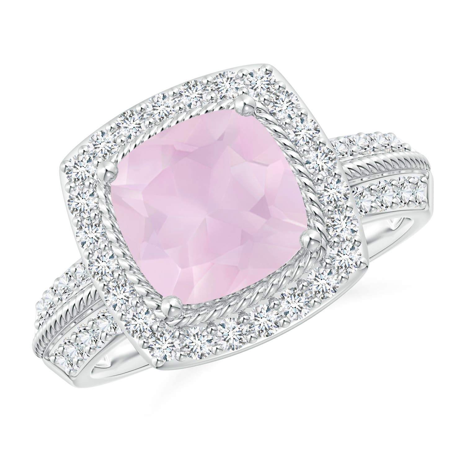 AA - Rose Quartz / 2.57 CT / 14 KT White Gold