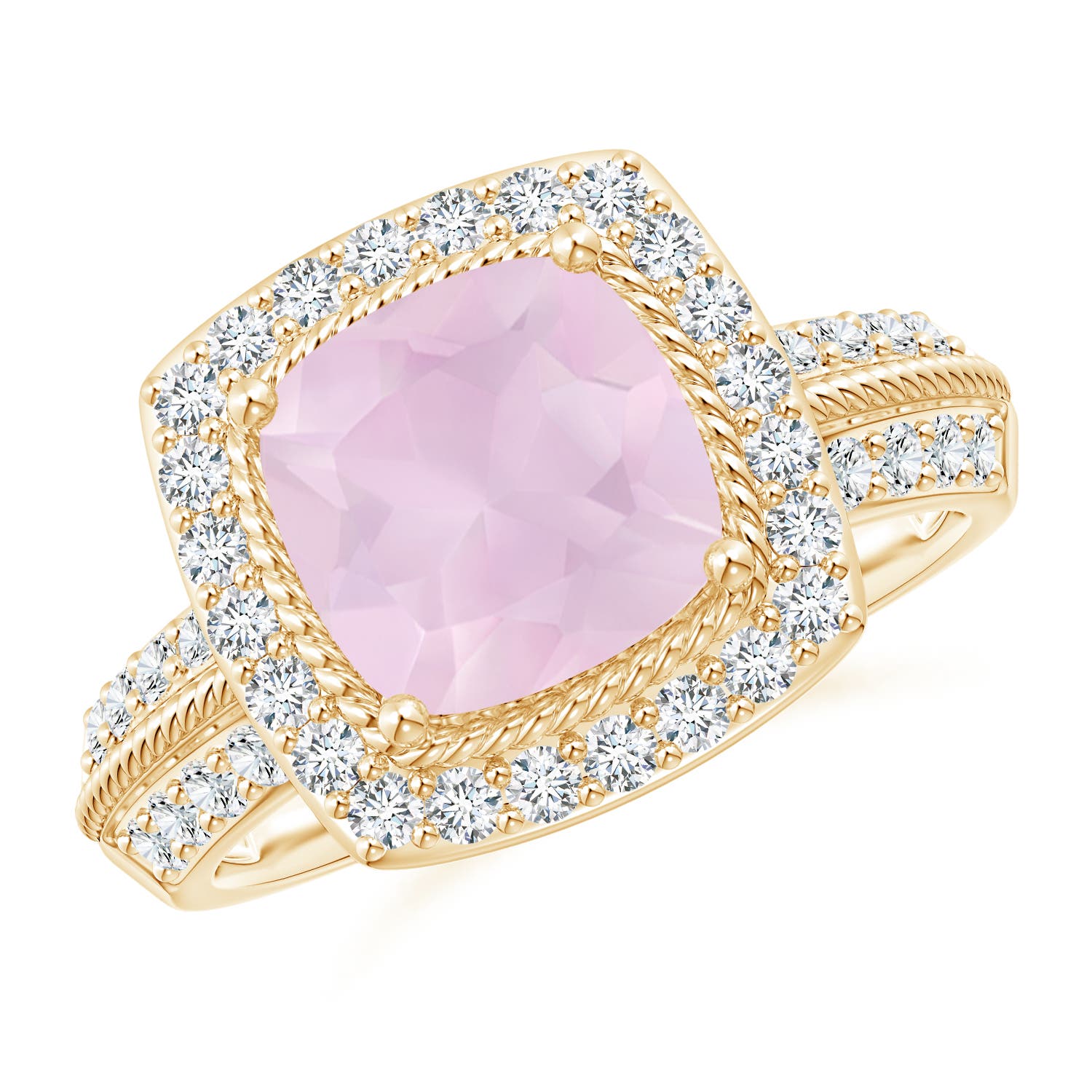 AA - Rose Quartz / 2.57 CT / 14 KT Yellow Gold