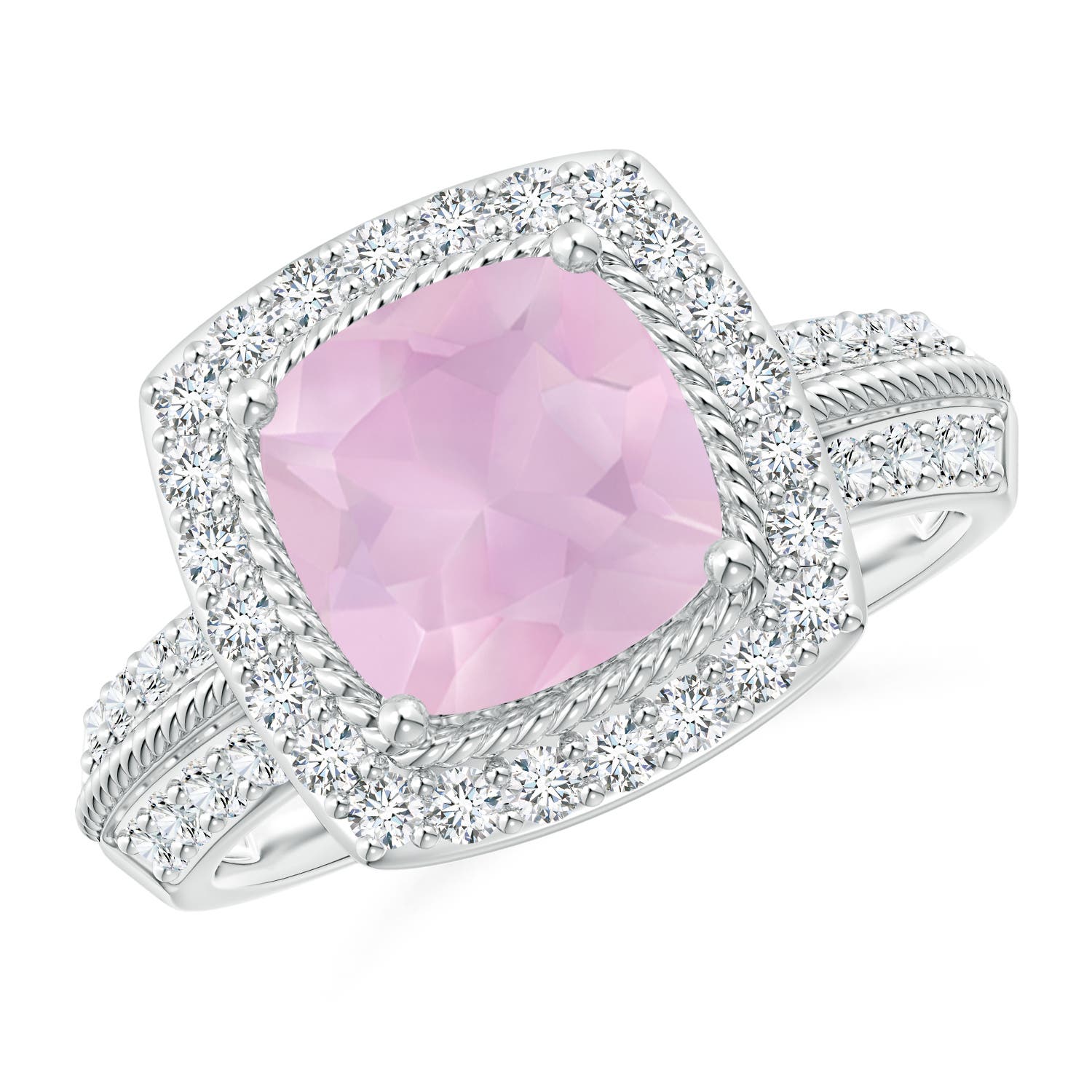 AAA - Rose Quartz / 2.57 CT / 14 KT White Gold