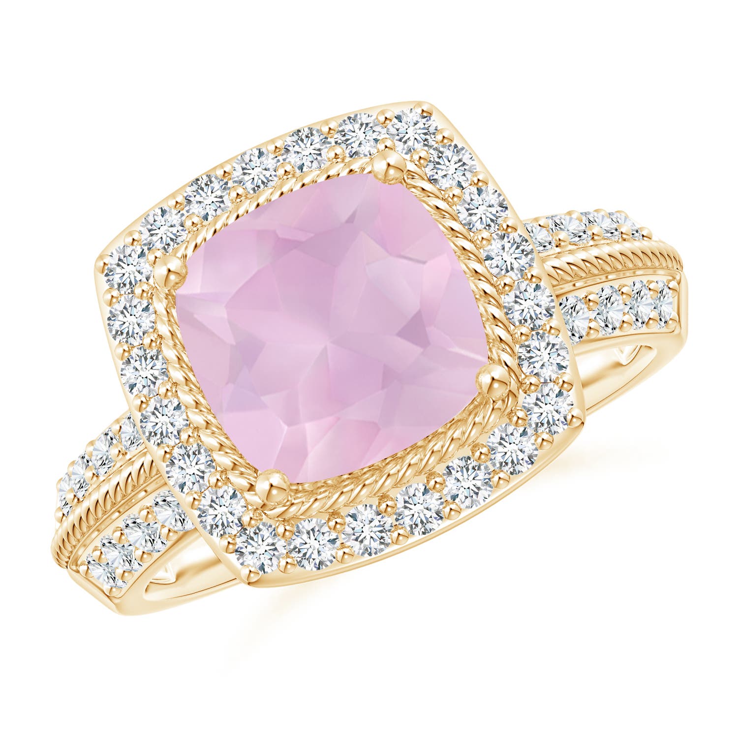 AAA - Rose Quartz / 2.57 CT / 14 KT Yellow Gold