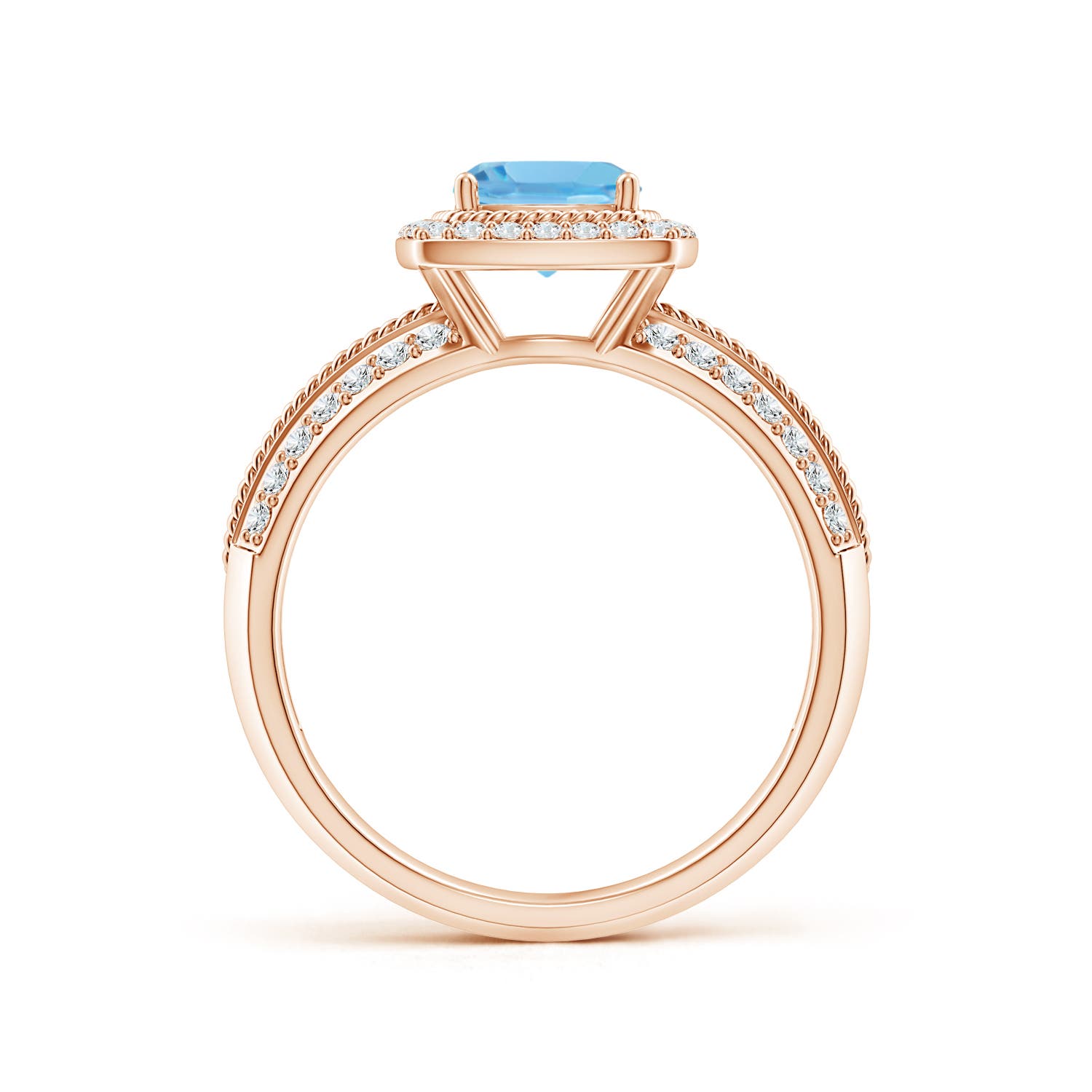 A - Swiss Blue Topaz / 1.52 CT / 14 KT Rose Gold