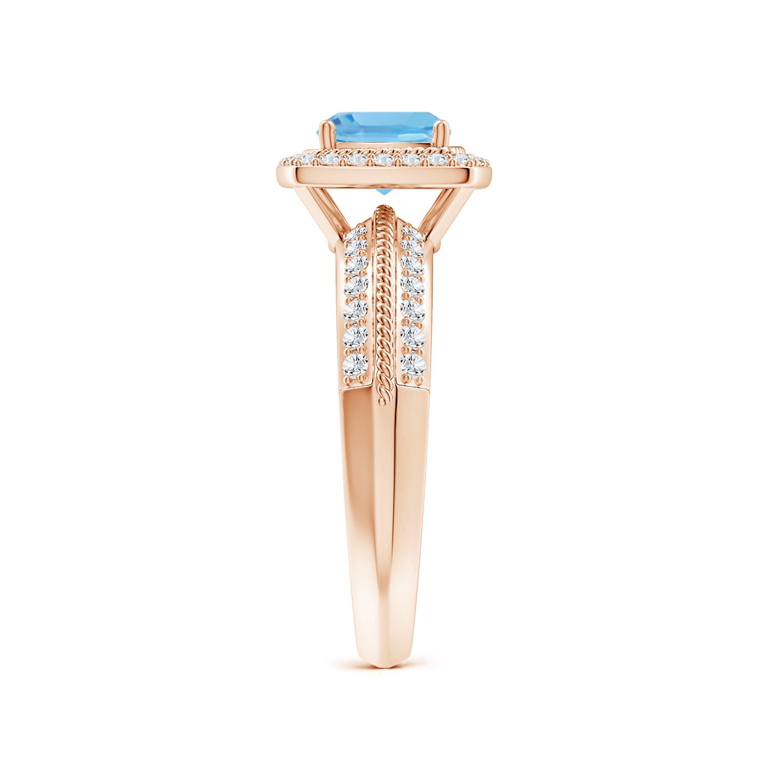 A - Swiss Blue Topaz / 1.52 CT / 14 KT Rose Gold