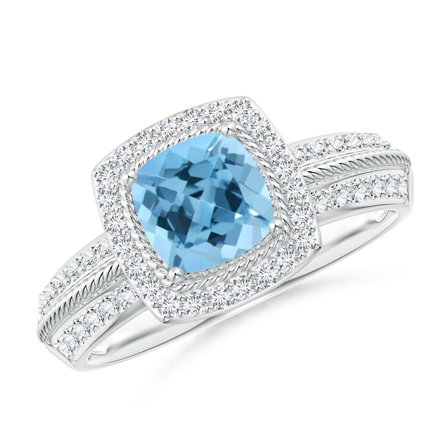 A - Swiss Blue Topaz / 1.52 CT / 14 KT White Gold