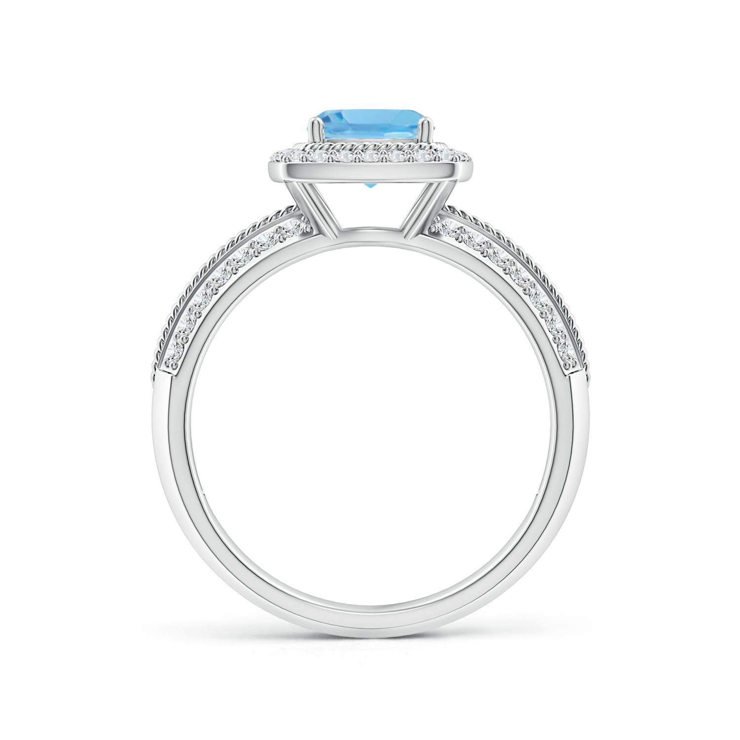 A - Swiss Blue Topaz / 1.52 CT / 14 KT White Gold