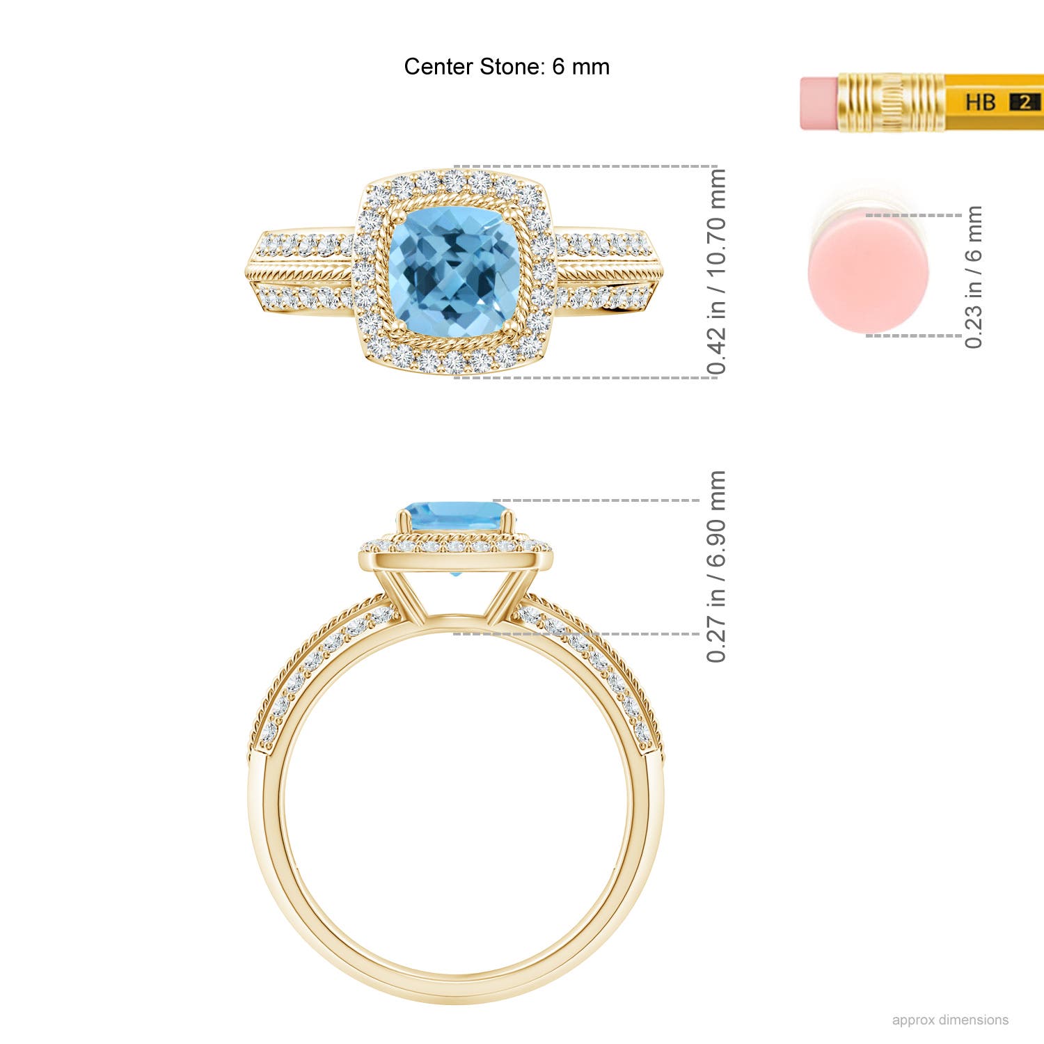 A - Swiss Blue Topaz / 1.52 CT / 14 KT Yellow Gold