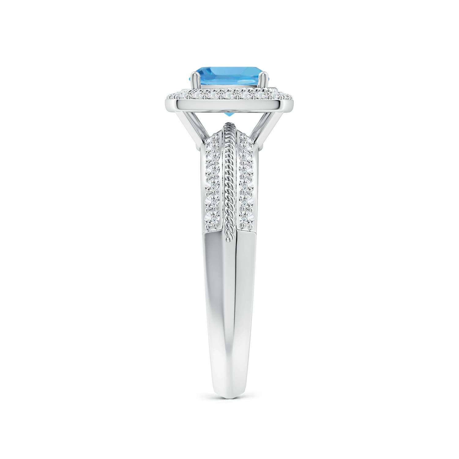 AA - Swiss Blue Topaz / 1.52 CT / 14 KT White Gold