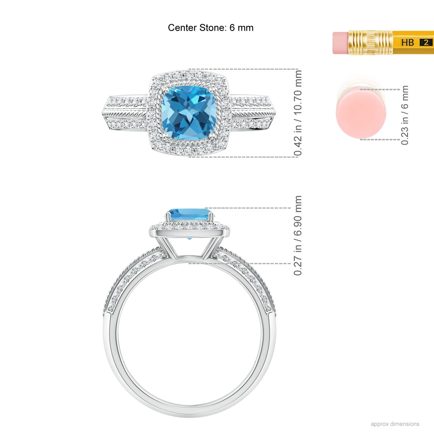 AA - Swiss Blue Topaz / 1.52 CT / 14 KT White Gold