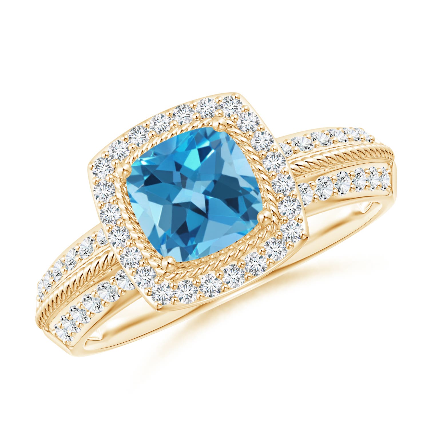 AA - Swiss Blue Topaz / 1.52 CT / 14 KT Yellow Gold