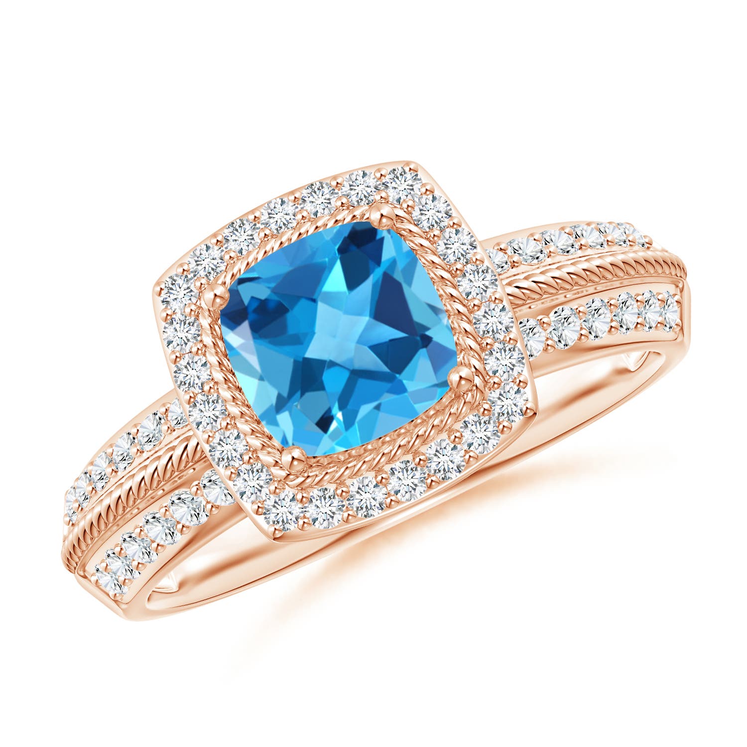 AAA - Swiss Blue Topaz / 1.52 CT / 14 KT Rose Gold